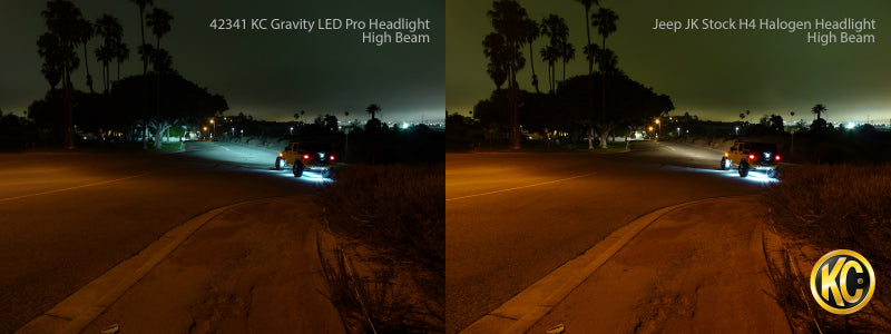 KC HiLiTES 07-18 Jeep JK (Not for Rubicon/Sahara) 7in. Gravity LED Pro DOT Headlight (Pair Pack Sys) 42341 42341 Photo - lifestyle view