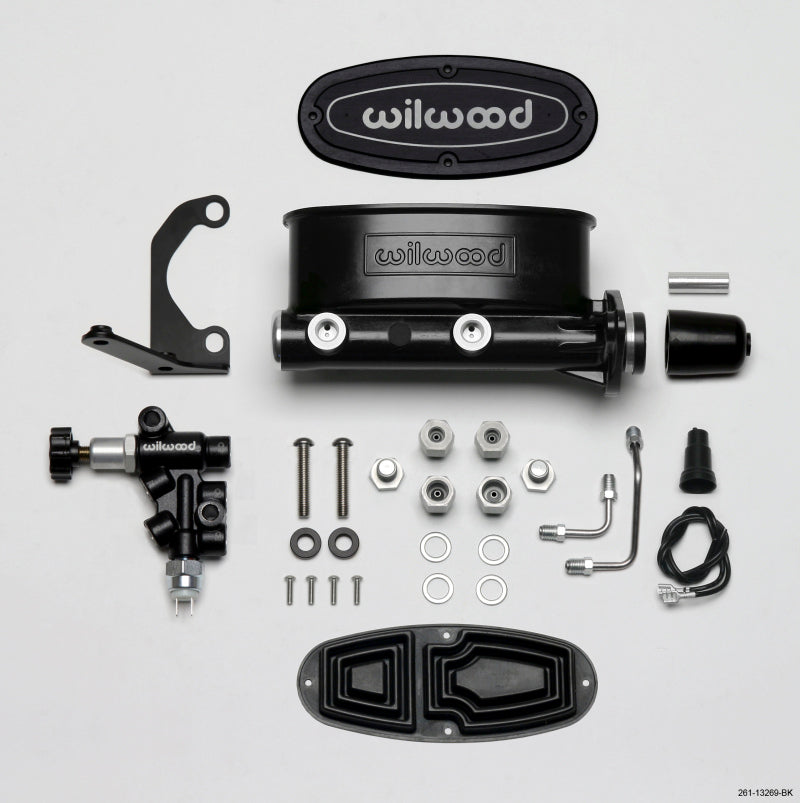Wilwood HV Tandem M/C Kit w L/H Bracket & Prop Valve 261-13269-BK Photo - Primary