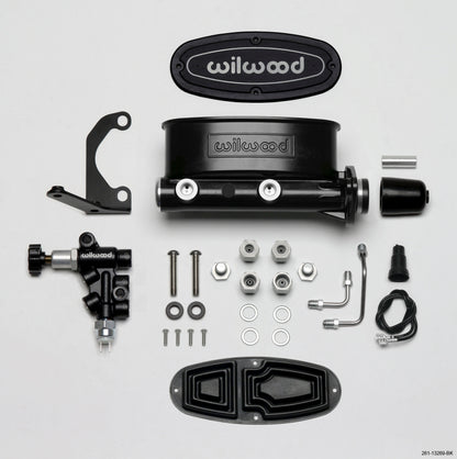 Wilwood HV Tandem M/C Kit w L/H Bracket & Prop Valve 261-13269-BK Photo - Primary