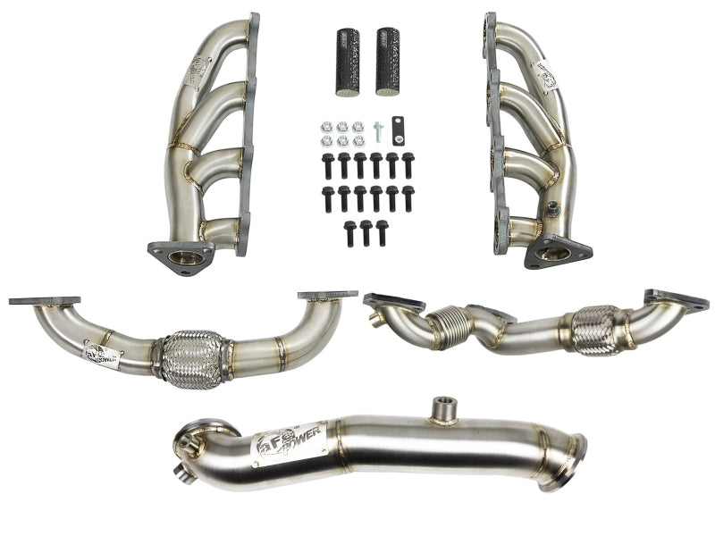 aFe Twisted Steel Headers Up-Pipes & Down-Pipe 11-15 GM Diesel Trucks V8-6.6L (td) LML 48-34139 48-34139 Photo - Primary
