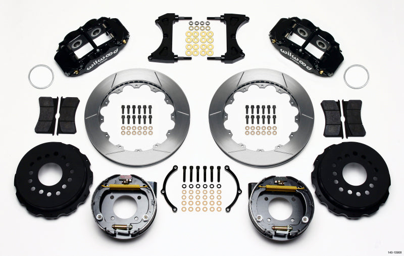 Wilwood Narrow Superlite 4R Rear P-Brk Kit 12.88in Chevy 12 Bolt w/ C-Clips Stggrd mt 140-10908 140-10908 Photo - Primary