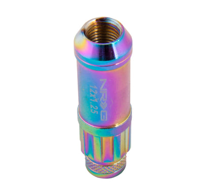 NRG M12 X 1.25 Steal Lug Nut W/ Dust Cap Cover Set 21 Pc Neochrome W/ Lock LN-LS710MC-21 Photo - Primary