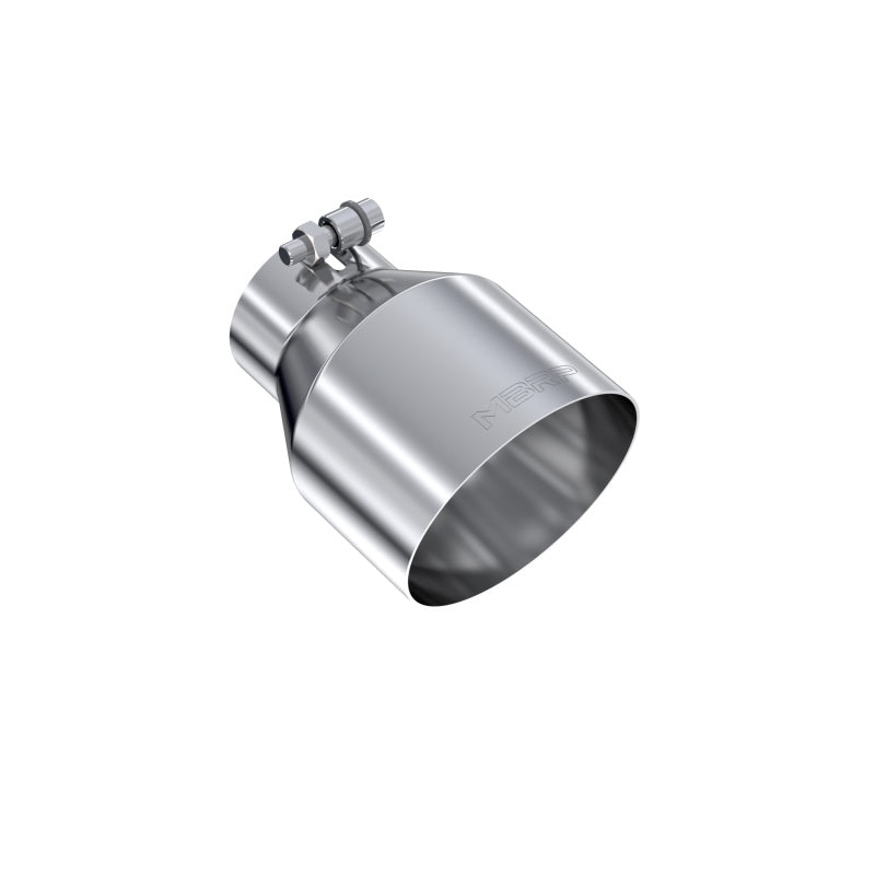 MBRP Universal T304 Stainless Steel Tip, 3in ID / 5in OD Out / 6.5in Length / Angle Cut  Single Wall T5184 T5184 Photo - Primary