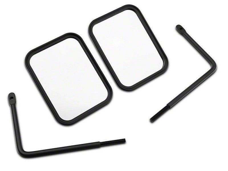 Officially Licensed Jeep 66-18 CJ5/ CJ7/Wrangler YJ/ TJ/JK Adv Mirrors w Embossed Jeep Logo-Txt Blk oljJ157728