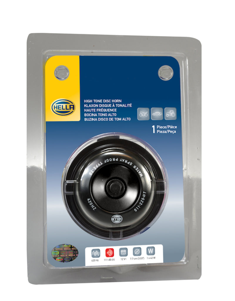 Hella Horn Bl Blk Disc Ht 77Mm 12V Univ 011225101 011225101 Photo - in package