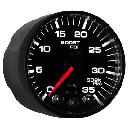 Autometer Spek-Pro Gauge Boost 2 1/16in 35psi Stepper Motor W/Peak & Warn Black/Black P303328 P303328 User 7