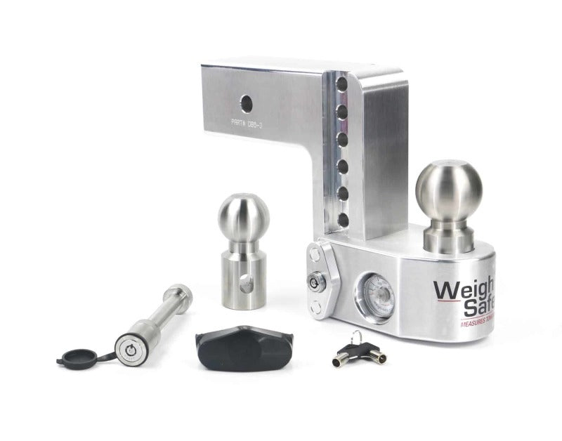 Weigh Safe 6in Drop Hitch w/Built-in Scale & 3in Shank (10K/21K GTWR) w/WS05 - Aluminum WS6-3-KA