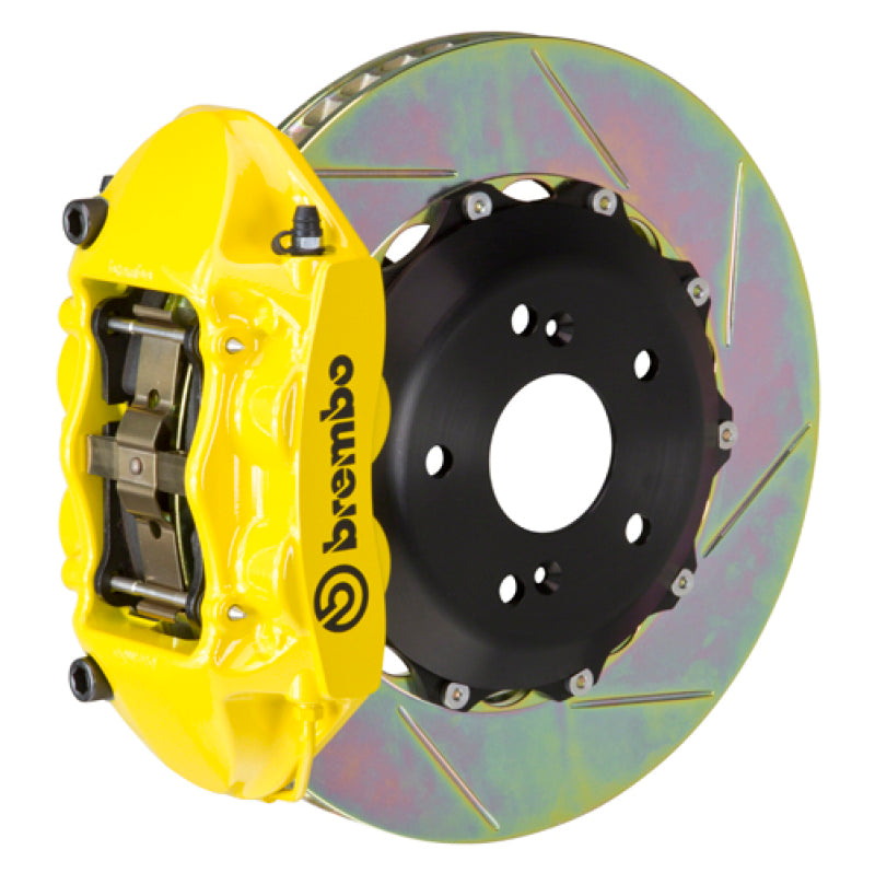 Brembo 06-09 S2000 Rear GT BBK 4 Piston Cast 328x28 2pc Rotor Slotted Type-1- Yellow 2P2.6010A5