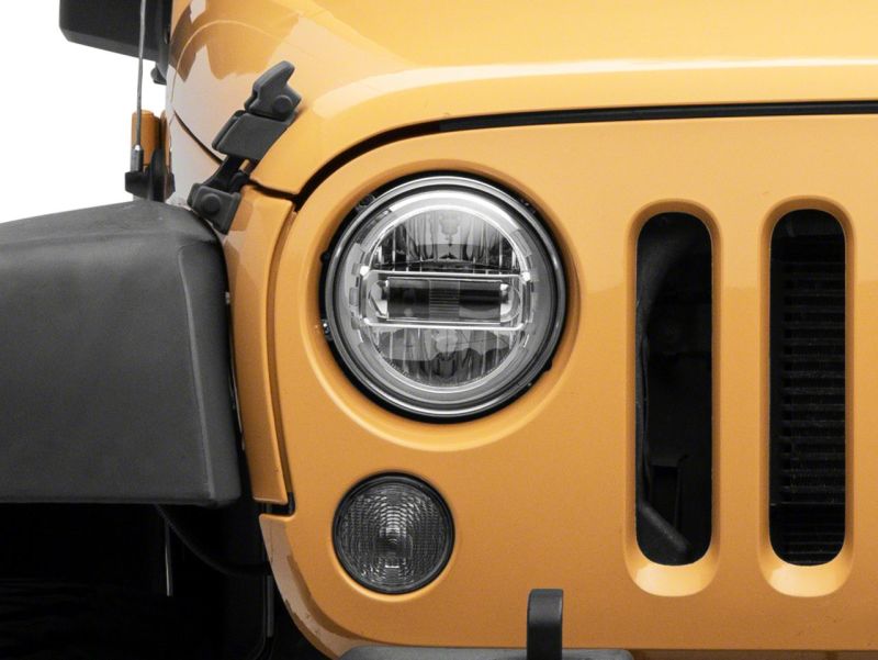 Raxiom 97-18 Jeep Wrangler TJ & JK Axial 7-In LED Headlights w/ DRL- Chrome Housing (Clear Lens) J155569 J155569 Photo - Close Up