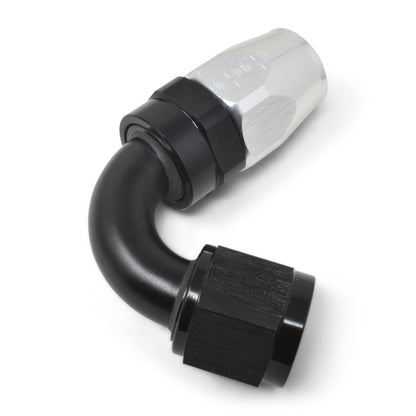 Russell #10 Full Flow Swivel 120° Tight Radius Hose Ends - Black / Silver 613423 Photo - out of package