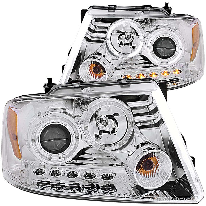 Anzo 2004-2008 Ford F-150 Projector Headlights w/ Halo and LED Chrome G2 111203 Photo - Primary