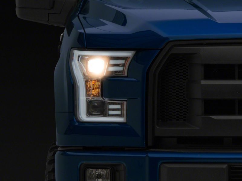 Raxiom 15-17 Ford F-150 Projector Headlights w/ LED Accent- Chrome Housing (Clear Lens) T542715 T542715 Photo - Close Up