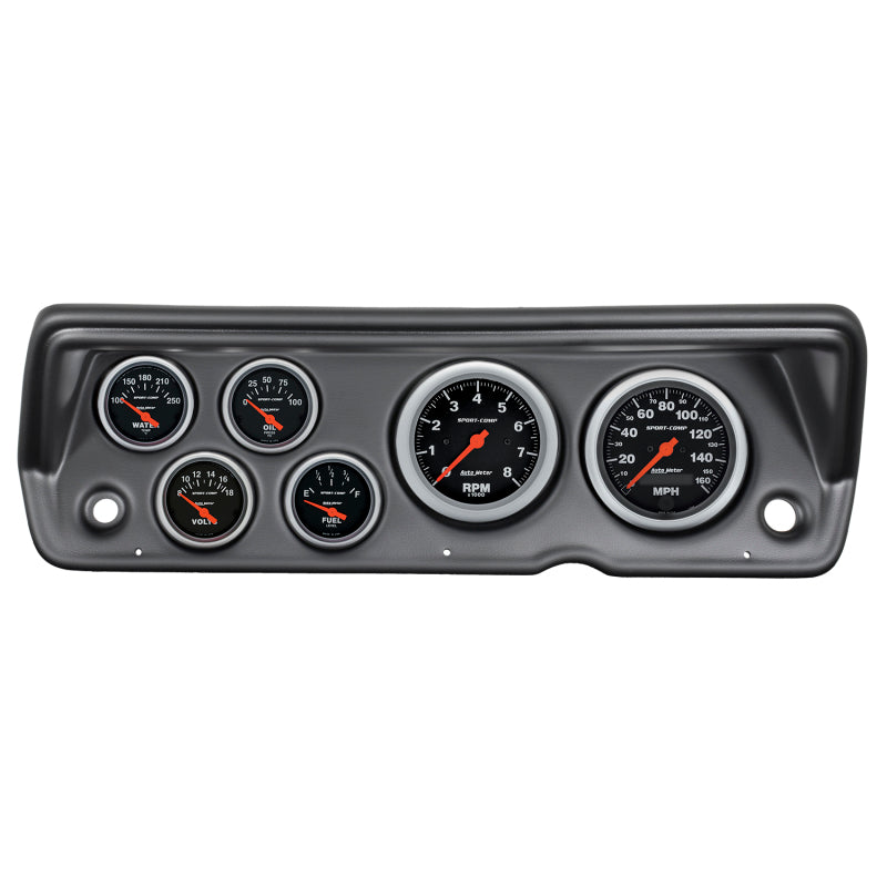 Autometer Sport-Comp 70-76 Duster/ Demon/ Dart Dash Kit 6pc Tach / MPH / Fuel / Oil / WTMP / Volt 7031-SC 7031-SC Photo - Primary