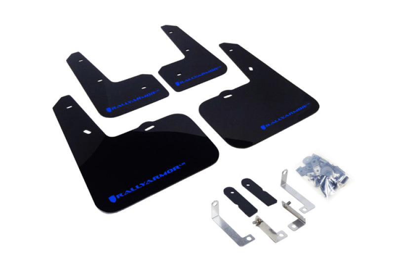 Rally Armor 2012-14 Veloster Mud flap Blue logo MF24-UR-BLK/BL Photo - Primary