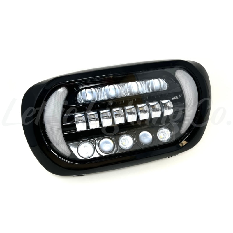 Letric Lighting 96-13 Early Road Glide LED Black/Chrome Headlight with Turn Signals LLC-3ERA-TS LLC-3ERA-TS Photo - Primary