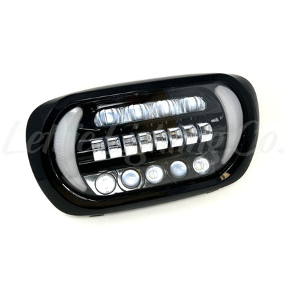 Letric Lighting 96-13 Early Road Glide LED Black/Chrome Headlight with Turn Signals LLC-3ERA-TS LLC-3ERA-TS Photo - Primary