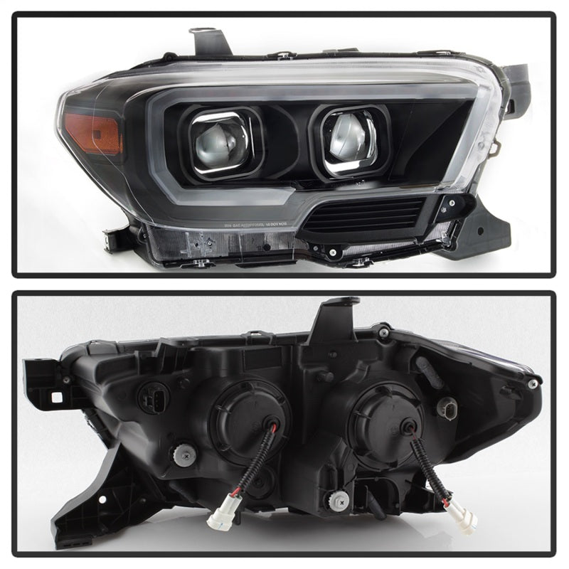 SPYDER xTune 16-18 Toyota Tacoma SR/SR5 DRL Proj Headlights w/Turn Signal - Blk (PRO-JH-TTA16-SR-BK) 9042997 9042997 Photo - Unmounted