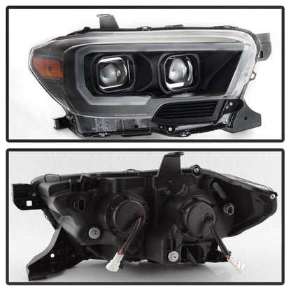SPYDER xTune 16-18 Toyota Tacoma SR/SR5 DRL Proj Headlights w/Turn Signal - Blk (PRO-JH-TTA16-SR-BK) 9042997 9042997 Photo - Unmounted