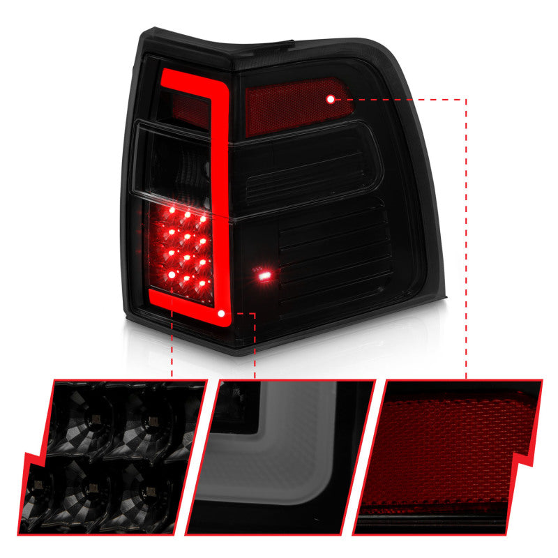 ANZO 07-17 Ford Expedition LED Taillights w/ Light Bar Black Housing Smoke Lens 311409 311409 User 2