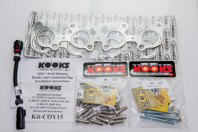 Kooks 15+ Mustang 5.0L 4V 2in x 3in SS Headers w/Green Catted OEM Connection Pipe 1151H631 1151H631 Photo - in package