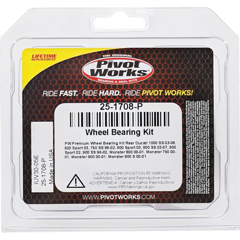 Pivot Works Ducati Wheel Bearing Kit Premium Bearings 25-1708-P 25-1708-P Photo - Primary