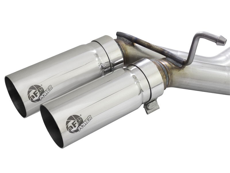 aFe Rebel 3in 409 SS Cat-Back Exhaust 2021 Ford F-150 V6 2.7L/3.5L (tt)/V8 5.0L w/ Polished Tips 49-43128-P 49-43128-P Photo - Close Up