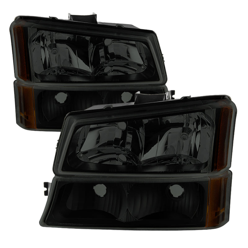 SPYDER Xtune Chevy Silverado 2500HD 03-06 Crystal Headlights w/ Bumper Lights HD-JH-CSIL03-AM-BSM-SET 9030253 9030253 Photo - Primary
