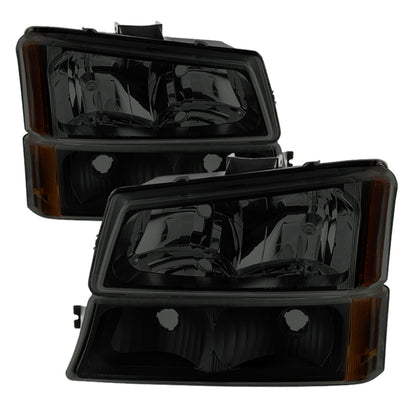 SPYDER Xtune Chevy Silverado 2500HD 03-06 Crystal Headlights w/ Bumper Lights HD-JH-CSIL03-AM-BSM-SET 9030253 9030253 Photo - Primary