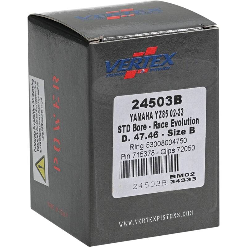 Vertex Pistons Vertex Piston 02-24 Yamaha YZ 85 85cc Cast Race Evolution Piston Kit 24503B 24503B Photo - Primary