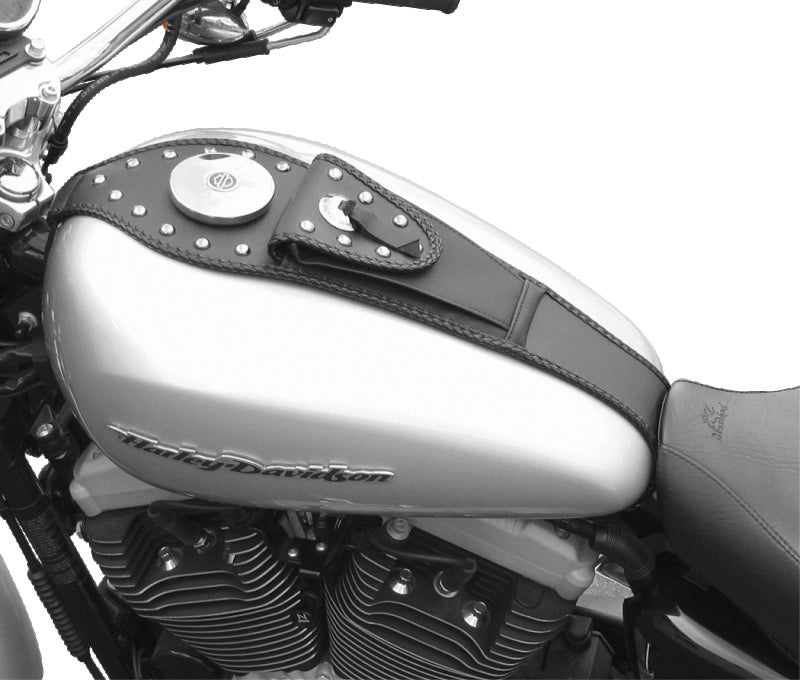 Mustang Motorcycle Mustang 00-17 Harley Softail with Square Dash Tank Bib w/Studs- Black 93311 93311 Photo - Primary
