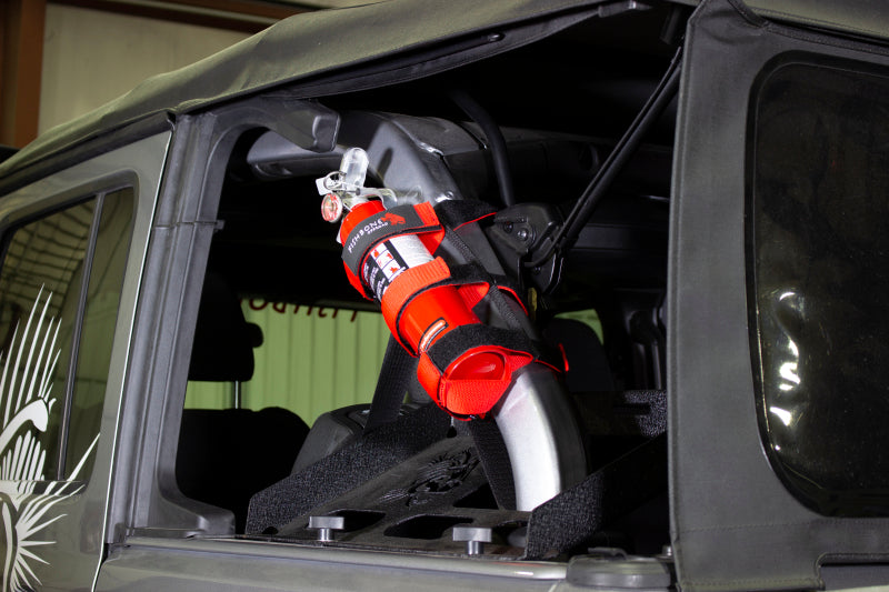 Fishbone Offroad Padded Roll Bar Red Fire Extinguisher Holder FB55155 FB55155 Photo - lifestyle view