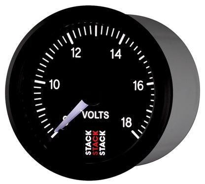 Autometer Stack 52mm 8-18V Pro Stepper Motor Battery Voltage Gauge - Black ST3316 ST3316 User 3