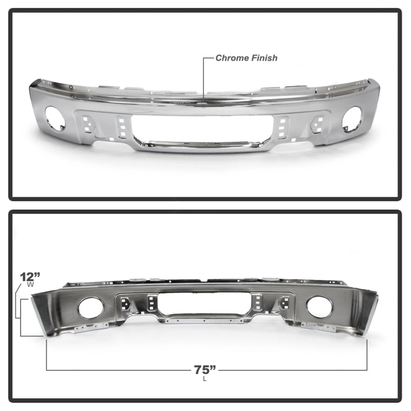 Spyder Ford F150 09-14 w/Fog Light Hole w/o Harley Model Front Bumper - Chrome (OEM 9L3Z17757B) 9948480 9948480 User 1