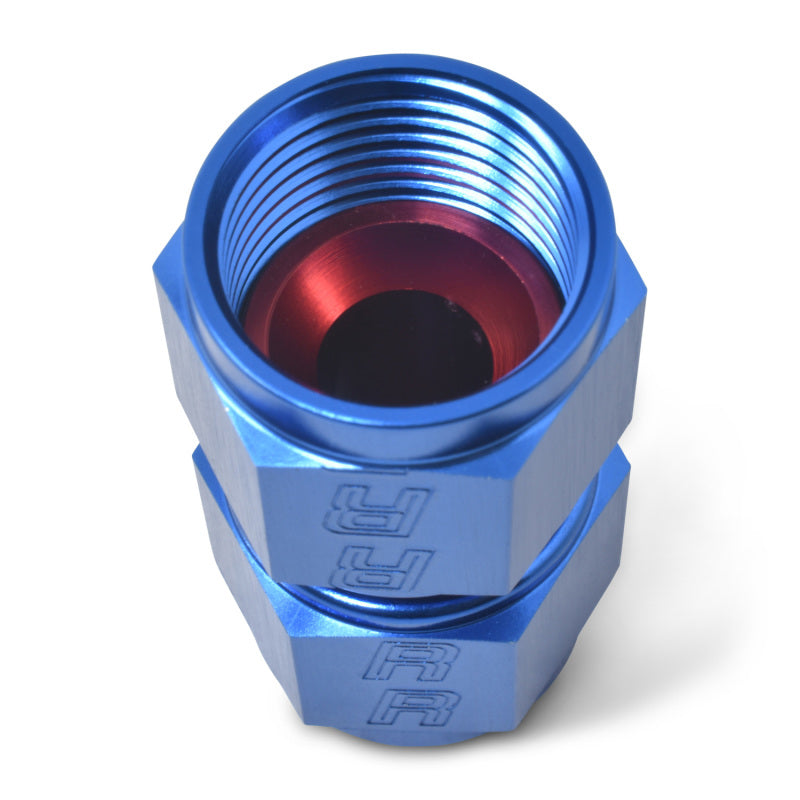Russell -8 AN Straight Swivel Coupler (Red/Blue Finish) 640010 Photo - out of package