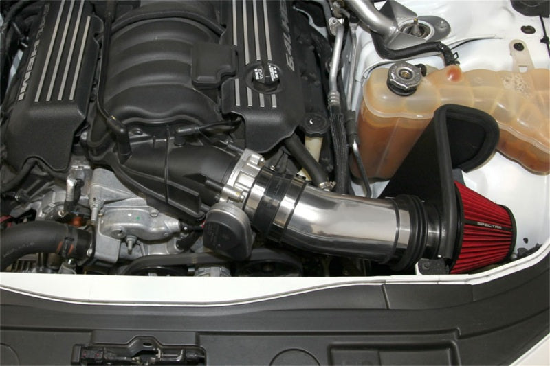 Spectre 11-14 Challenger/Charger V8-6.4L F/I Air Intake Kit - Polished w/Red Filter 9003 9003 Photo - Mounted