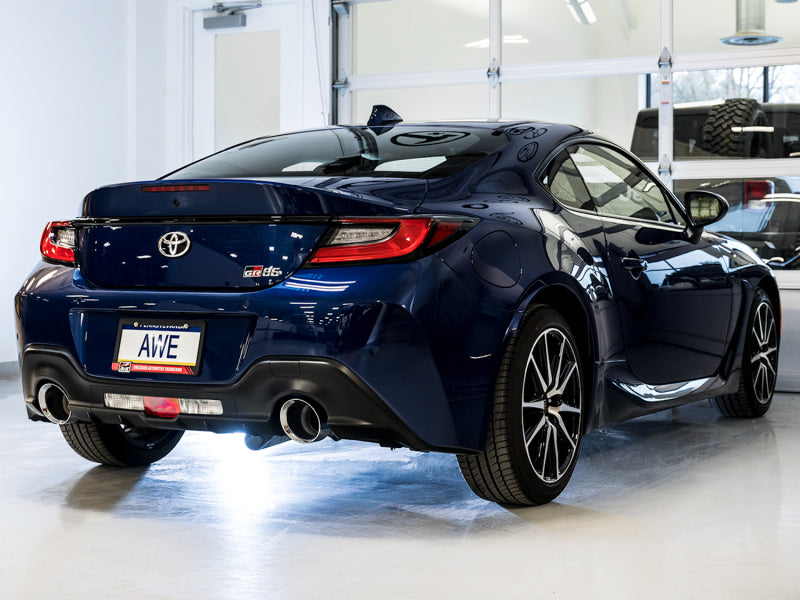 AWE Tuning AWE Subaru BRZ/ Toyota GR86/ Toyota 86 Track Edition Cat-Back Exhaust- Chrome Silver Tips 3020-32279 3020-32279 Photo - Mounted