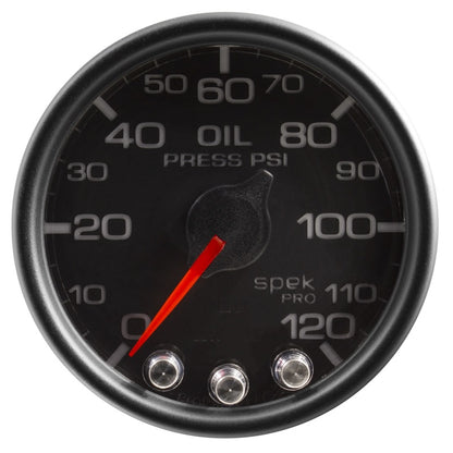 Autometer Gauge, Oil Press, 2 1/16", 120psi, Stepper Motor w/Peak & Warn, Blk/Bl P32532 User 2