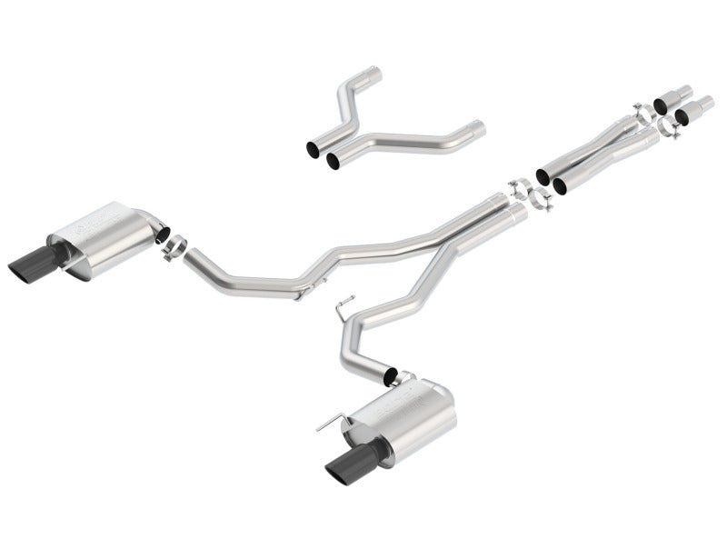 Borla Atak Cat-Back 15-17 Ford Mustang GT 5.0L V8 MT/AT 3in pipe 4in Black Chrome Tips 140630BC 140630BC Photo - Primary
