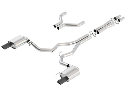 Borla Atak Cat-Back 15-17 Ford Mustang GT 5.0L V8 MT/AT 3in pipe 4in Black Chrome Tips 140630BC 140630BC Photo - Primary