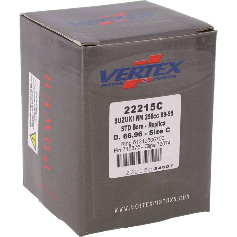 Vertex Pistons Vertex Piston 89-95 Suzuki RM 250 250cc Cast Replica Piston Kit 22215C 22215C Photo - Primary