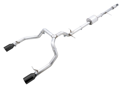 AWE Tuning 4th Gen GM 1500 5.3L 0FG Catback Split Rear Exit (Flat Bumper) - Quad Diamond Tips 3015-33206 3015-33206 Photo - Primary