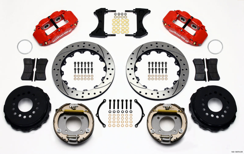 Wilwood FNSL4R Rear P-Brk Kit, 12.88", Drill, Red, Chevy 12 Bolt w/ C-Clips 2. 140-13678-DR Photo - Primary