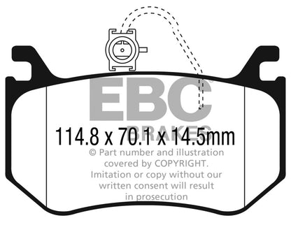 EBC 2016+ Alfa Romeo Giulia 2.9L Twin Turbo Yellowstuff Rear Brake Pads DP42326R DP42326R Photo - Primary