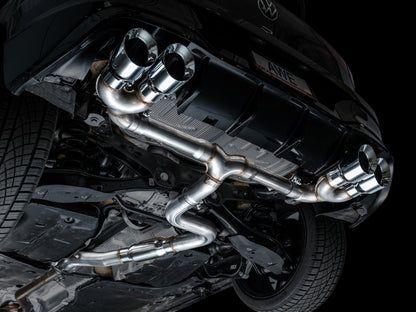 AWE Tuning AWE MK8 Volkswagen Golf R 3in Track Edition Quad Exhaust - Chrome Silver Tips 3020-42658 3020-42658 Photo - Mounted