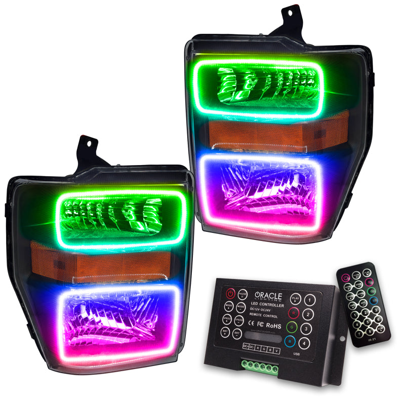 ORACLE Lighting Oracle 08-10 Ford F250/350 LED HL - Black - ColorSHIFT w/ 2.0 Controller 7190-333 7190-333 Photo - Primary
