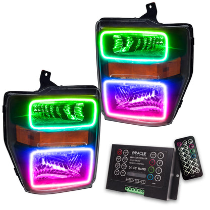 ORACLE Lighting Oracle 08-10 Ford F250/350 LED HL - Black - ColorSHIFT w/ 2.0 Controller 7190-333 7190-333 Photo - Primary