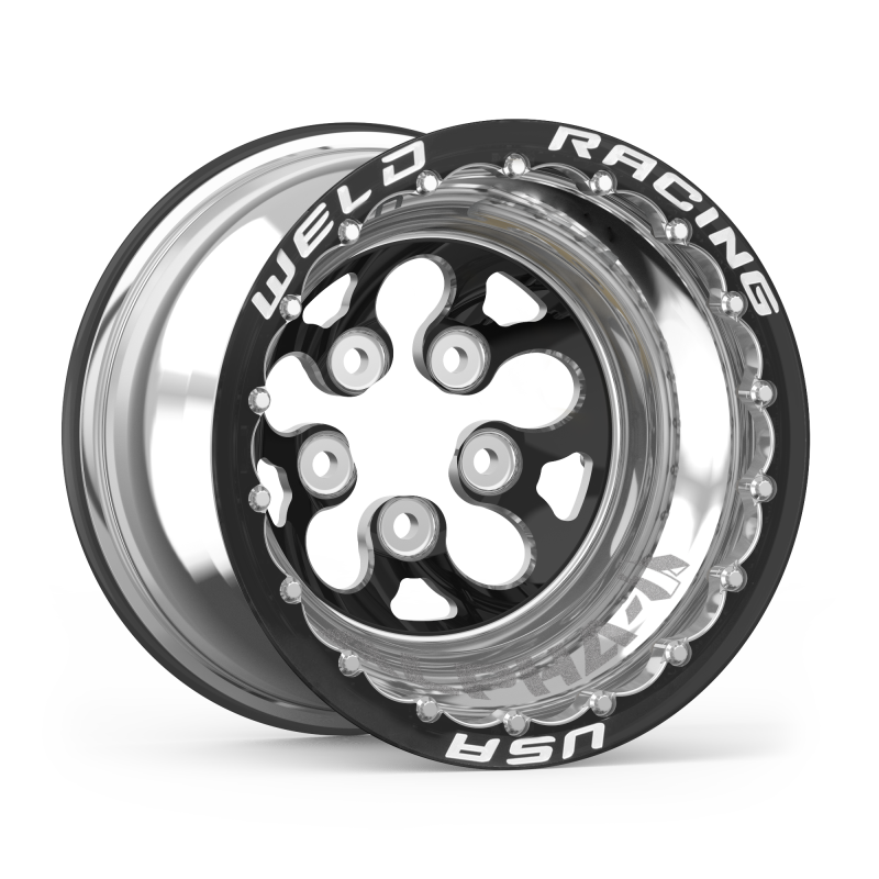 Weld Alpha-1 15x13 / 5x4.75 BP / 5in BS Black Wheel - Black Double Beadlock MT 83B-513280MBS 83B-513280MBS Photo - Unmounted