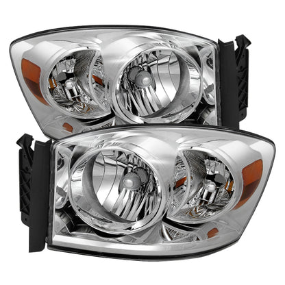 SPYDER Xtune Dodge Ram 1500 06-08 / Ram 2500/3500 06-09 Amber Crystal Headlights Chrome HD-JH-DR06-AM-C 9022913 9022913 Photo - Primary