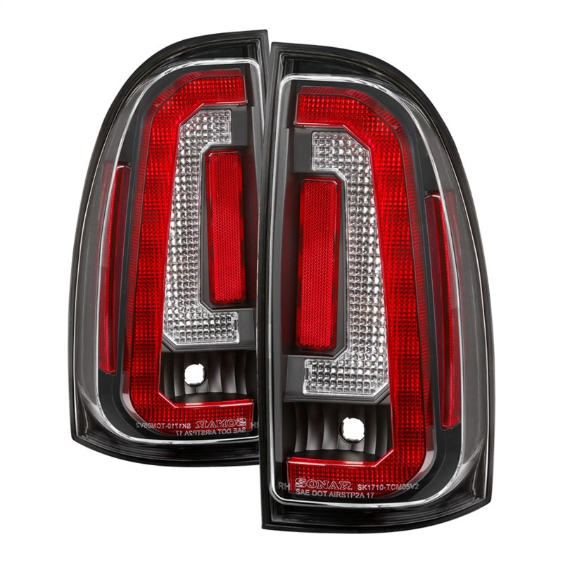 Spyder 05-15 Toyota Tacoma LED Tail Lights (Not Compatible w/OEM LEDS) - Black ALT-YD-TT05V2-LB-BK 5085467 5085467 Photo - Primary