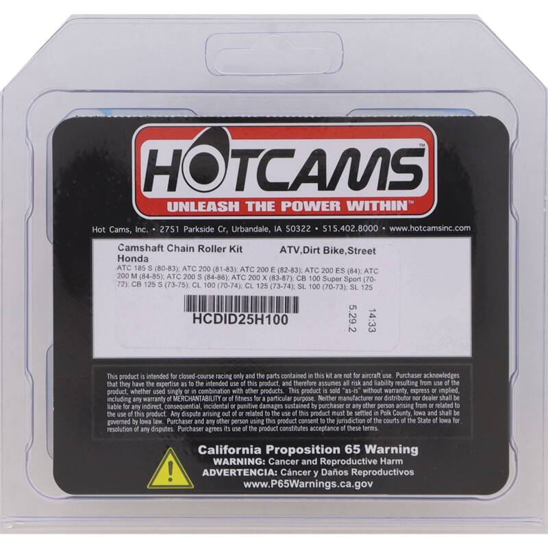 Hot Cams 80-83 ATC 185 S/81-83 ATC 200 Camshaft Chain Roller Kit HCDID25H100 HCDID25H100 Photo - Primary